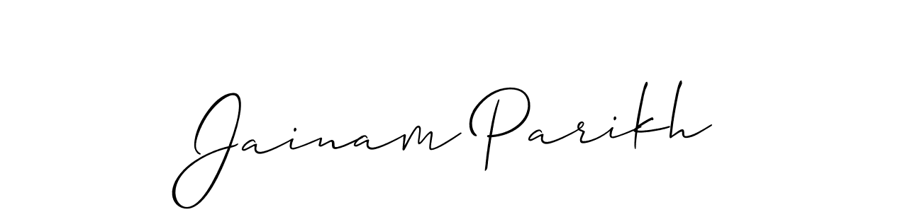 Design your own signature with our free online signature maker. With this signature software, you can create a handwritten (Allison_Script) signature for name Jainam Parikh. Jainam Parikh signature style 2 images and pictures png