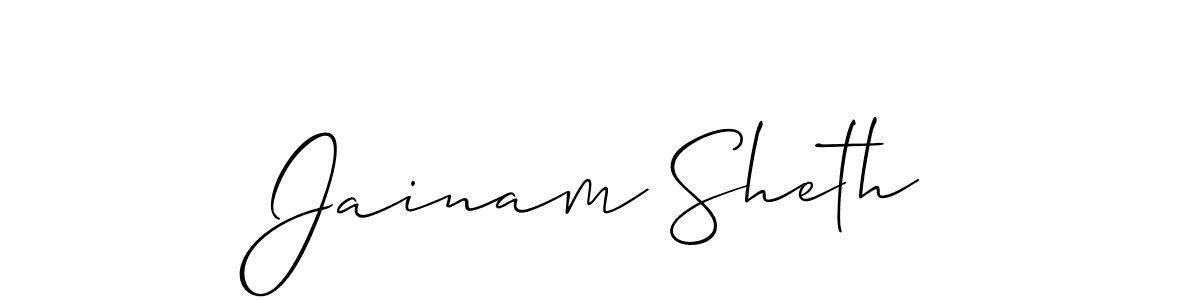 if you are searching for the best signature style for your name Jainam Sheth. so please give up your signature search. here we have designed multiple signature styles  using Allison_Script. Jainam Sheth signature style 2 images and pictures png