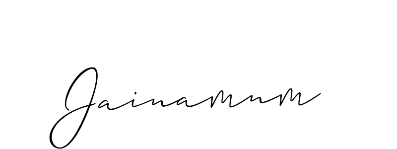 if you are searching for the best signature style for your name Jainamnm. so please give up your signature search. here we have designed multiple signature styles  using Allison_Script. Jainamnm signature style 2 images and pictures png