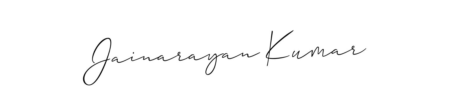 It looks lik you need a new signature style for name Jainarayan Kumar. Design unique handwritten (Allison_Script) signature with our free signature maker in just a few clicks. Jainarayan Kumar signature style 2 images and pictures png