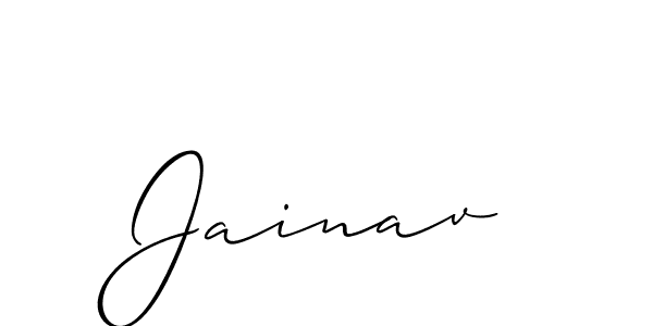 How to make Jainav signature? Allison_Script is a professional autograph style. Create handwritten signature for Jainav name. Jainav signature style 2 images and pictures png