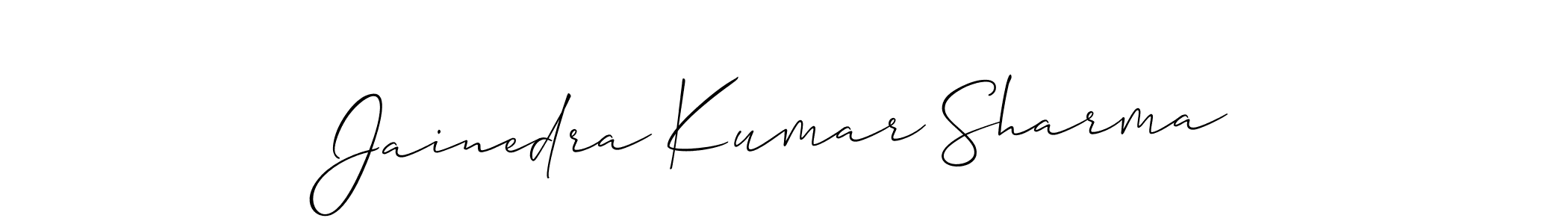 Also You can easily find your signature by using the search form. We will create Jainedra Kumar Sharma name handwritten signature images for you free of cost using Allison_Script sign style. Jainedra Kumar Sharma signature style 2 images and pictures png