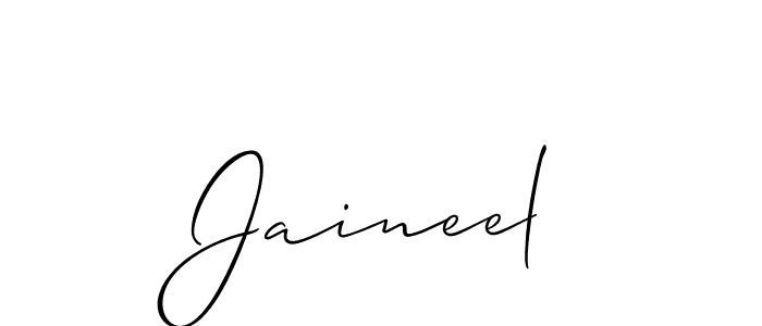 if you are searching for the best signature style for your name Jaineel. so please give up your signature search. here we have designed multiple signature styles  using Allison_Script. Jaineel signature style 2 images and pictures png