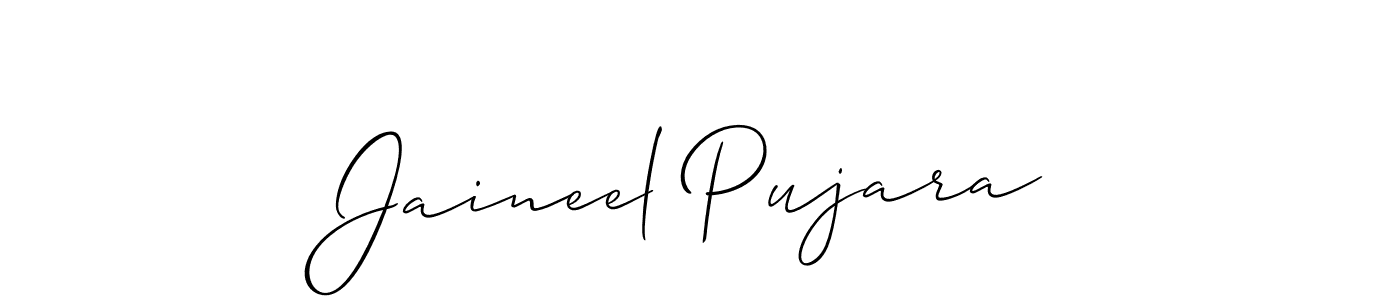 Use a signature maker to create a handwritten signature online. With this signature software, you can design (Allison_Script) your own signature for name Jaineel Pujara. Jaineel Pujara signature style 2 images and pictures png