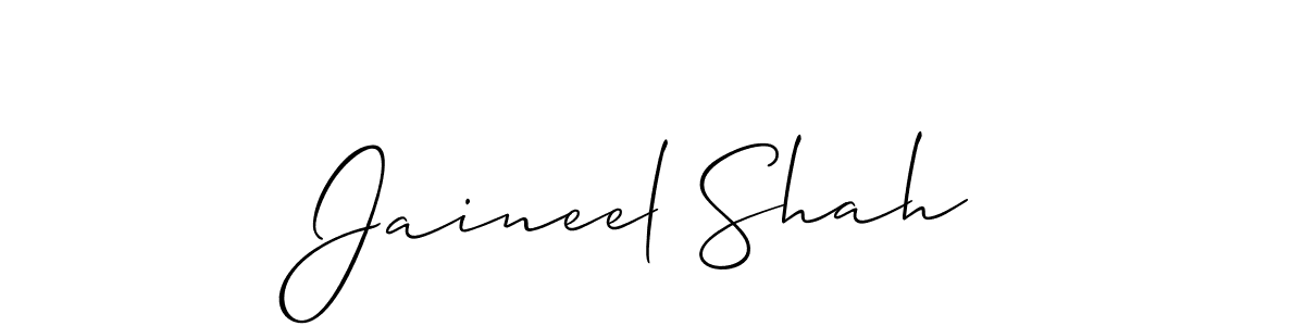 Also You can easily find your signature by using the search form. We will create Jaineel Shah name handwritten signature images for you free of cost using Allison_Script sign style. Jaineel Shah signature style 2 images and pictures png