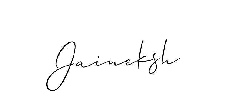 if you are searching for the best signature style for your name Jaineksh. so please give up your signature search. here we have designed multiple signature styles  using Allison_Script. Jaineksh signature style 2 images and pictures png