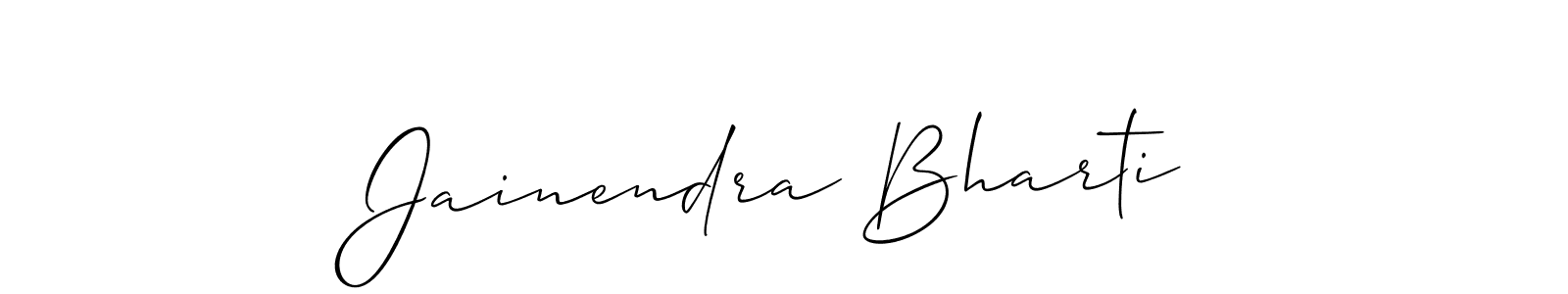 It looks lik you need a new signature style for name Jainendra Bharti. Design unique handwritten (Allison_Script) signature with our free signature maker in just a few clicks. Jainendra Bharti signature style 2 images and pictures png