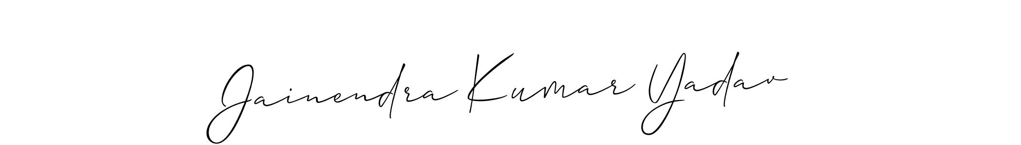 How to make Jainendra Kumar Yadav name signature. Use Allison_Script style for creating short signs online. This is the latest handwritten sign. Jainendra Kumar Yadav signature style 2 images and pictures png