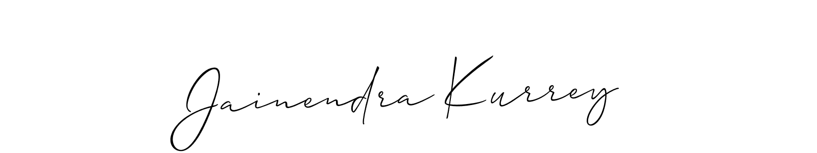 How to make Jainendra Kurrey signature? Allison_Script is a professional autograph style. Create handwritten signature for Jainendra Kurrey name. Jainendra Kurrey signature style 2 images and pictures png