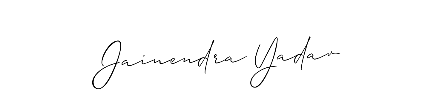 Use a signature maker to create a handwritten signature online. With this signature software, you can design (Allison_Script) your own signature for name Jainendra Yadav. Jainendra Yadav signature style 2 images and pictures png