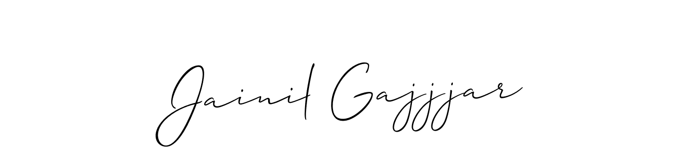 Use a signature maker to create a handwritten signature online. With this signature software, you can design (Allison_Script) your own signature for name Jainil Gajjjar. Jainil Gajjjar signature style 2 images and pictures png