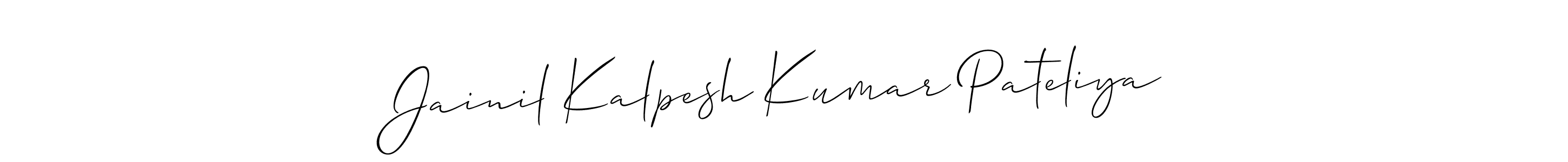 Design your own signature with our free online signature maker. With this signature software, you can create a handwritten (Allison_Script) signature for name Jainil Kalpesh Kumar Pateliya. Jainil Kalpesh Kumar Pateliya signature style 2 images and pictures png