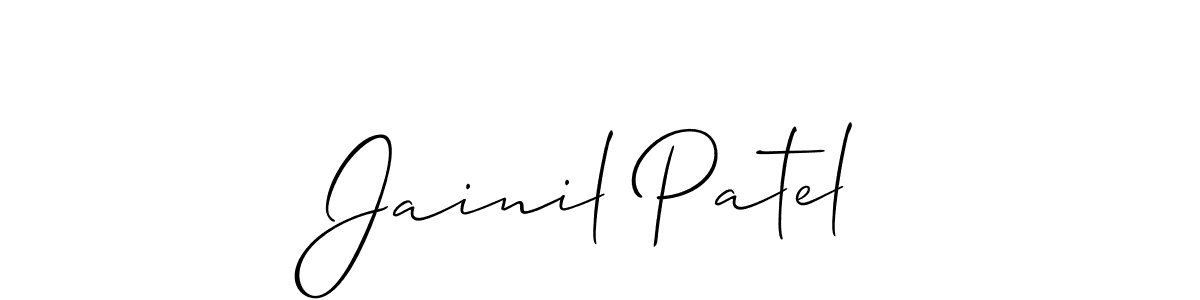 if you are searching for the best signature style for your name Jainil Patel. so please give up your signature search. here we have designed multiple signature styles  using Allison_Script. Jainil Patel signature style 2 images and pictures png