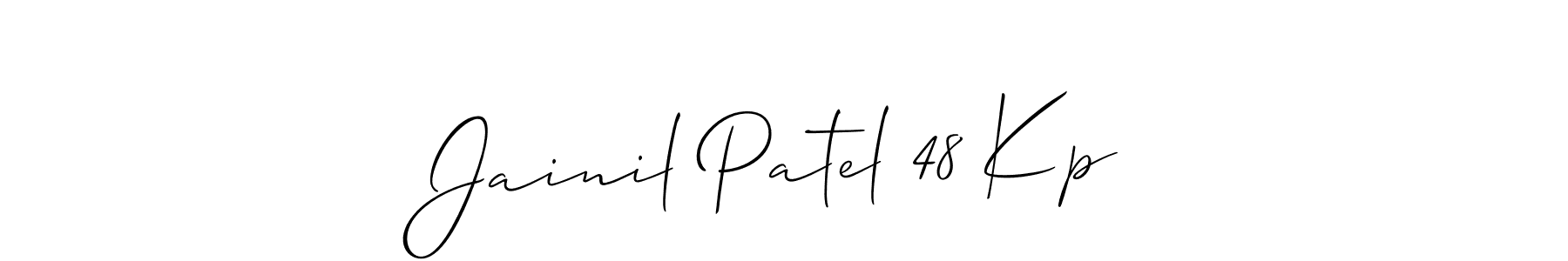 Create a beautiful signature design for name Jainil Patel 48 Kp. With this signature (Allison_Script) fonts, you can make a handwritten signature for free. Jainil Patel 48 Kp signature style 2 images and pictures png