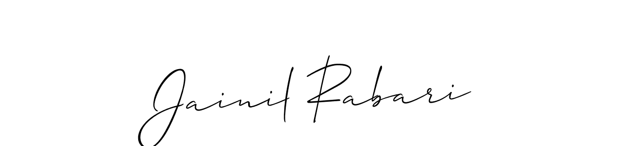 Use a signature maker to create a handwritten signature online. With this signature software, you can design (Allison_Script) your own signature for name Jainil Rabari. Jainil Rabari signature style 2 images and pictures png