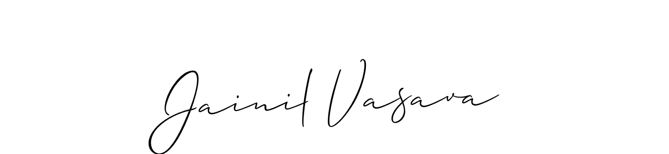 if you are searching for the best signature style for your name Jainil Vasava. so please give up your signature search. here we have designed multiple signature styles  using Allison_Script. Jainil Vasava signature style 2 images and pictures png