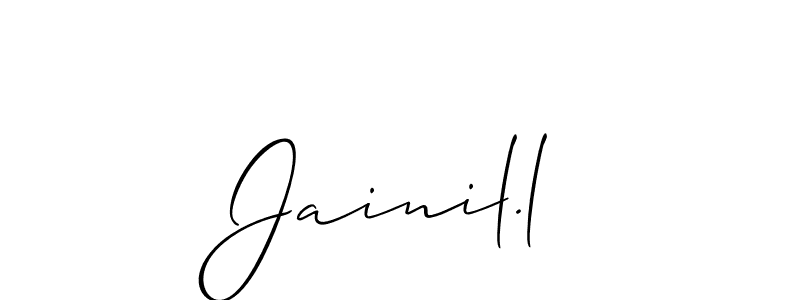 Create a beautiful signature design for name Jainil.l. With this signature (Allison_Script) fonts, you can make a handwritten signature for free. Jainil.l signature style 2 images and pictures png