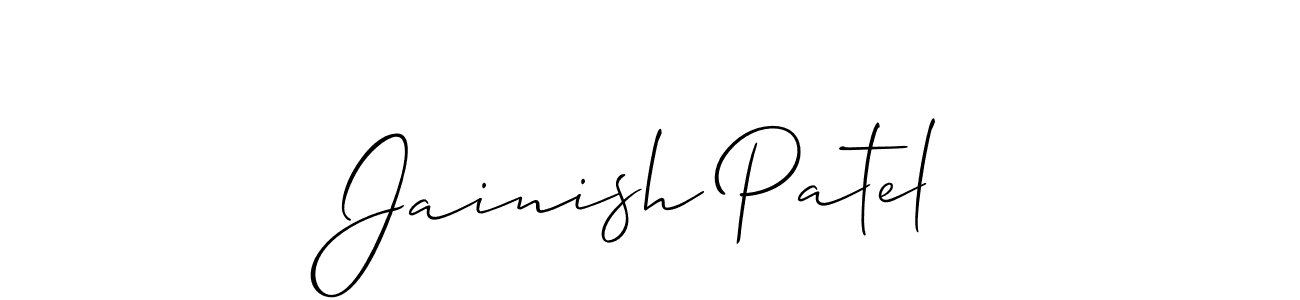 How to make Jainish Patel signature? Allison_Script is a professional autograph style. Create handwritten signature for Jainish Patel name. Jainish Patel signature style 2 images and pictures png