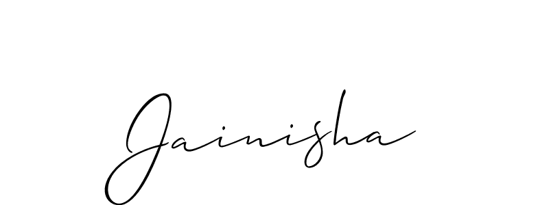 Also we have Jainisha name is the best signature style. Create professional handwritten signature collection using Allison_Script autograph style. Jainisha signature style 2 images and pictures png