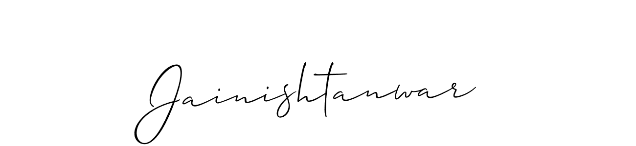 Create a beautiful signature design for name Jainishtanwar. With this signature (Allison_Script) fonts, you can make a handwritten signature for free. Jainishtanwar signature style 2 images and pictures png