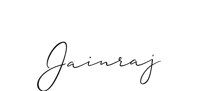 It looks lik you need a new signature style for name Jainraj. Design unique handwritten (Allison_Script) signature with our free signature maker in just a few clicks. Jainraj signature style 2 images and pictures png