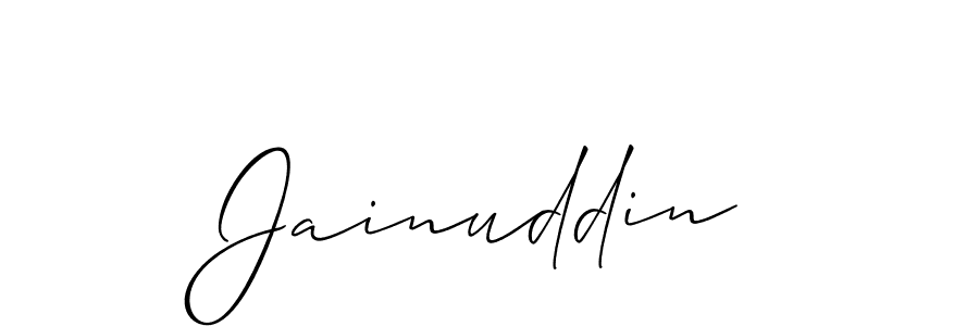 The best way (Allison_Script) to make a short signature is to pick only two or three words in your name. The name Jainuddin include a total of six letters. For converting this name. Jainuddin signature style 2 images and pictures png