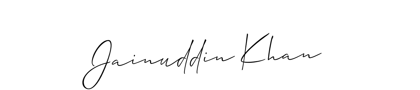 You can use this online signature creator to create a handwritten signature for the name Jainuddin Khan. This is the best online autograph maker. Jainuddin Khan signature style 2 images and pictures png