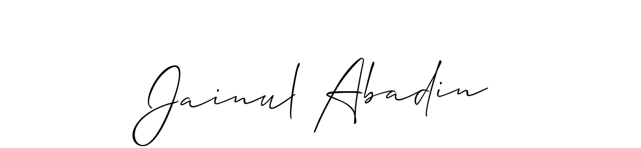 Create a beautiful signature design for name Jainul Abadin. With this signature (Allison_Script) fonts, you can make a handwritten signature for free. Jainul Abadin signature style 2 images and pictures png