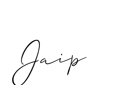 Use a signature maker to create a handwritten signature online. With this signature software, you can design (Allison_Script) your own signature for name Jaip. Jaip signature style 2 images and pictures png