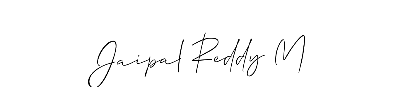It looks lik you need a new signature style for name Jaipal Reddy M. Design unique handwritten (Allison_Script) signature with our free signature maker in just a few clicks. Jaipal Reddy M signature style 2 images and pictures png