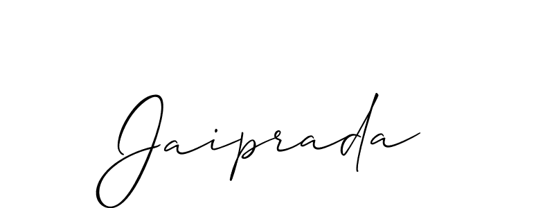 The best way (Allison_Script) to make a short signature is to pick only two or three words in your name. The name Jaiprada include a total of six letters. For converting this name. Jaiprada signature style 2 images and pictures png