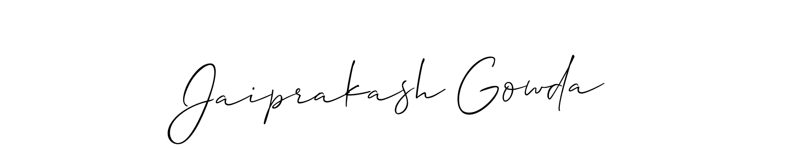 Create a beautiful signature design for name Jaiprakash Gowda. With this signature (Allison_Script) fonts, you can make a handwritten signature for free. Jaiprakash Gowda signature style 2 images and pictures png