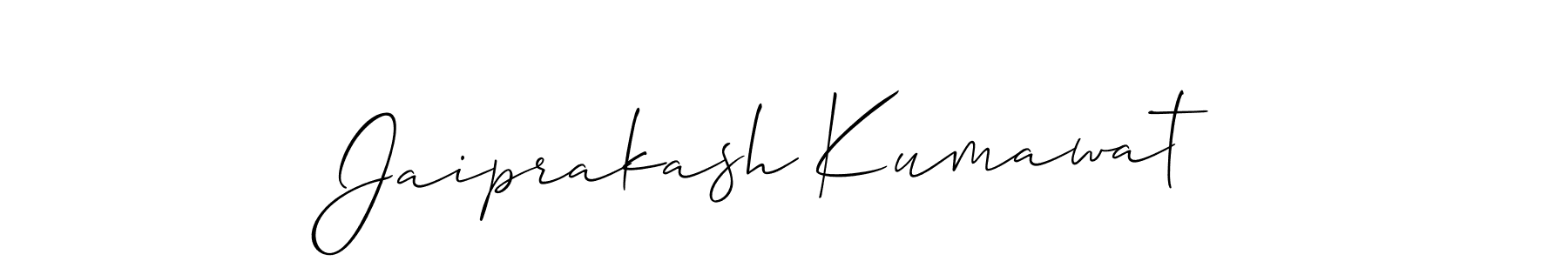 Create a beautiful signature design for name Jaiprakash Kumawat. With this signature (Allison_Script) fonts, you can make a handwritten signature for free. Jaiprakash Kumawat signature style 2 images and pictures png