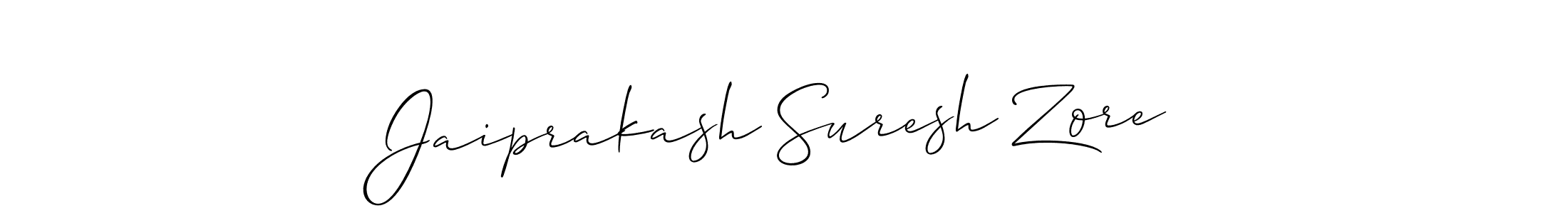 Create a beautiful signature design for name Jaiprakash Suresh Zore. With this signature (Allison_Script) fonts, you can make a handwritten signature for free. Jaiprakash Suresh Zore signature style 2 images and pictures png