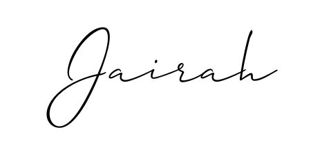 Enhance your business communications with Jairah signature in Allison_Script lettering. Clean, modern, and universally compatible. Jairah signature style 2 images and pictures png