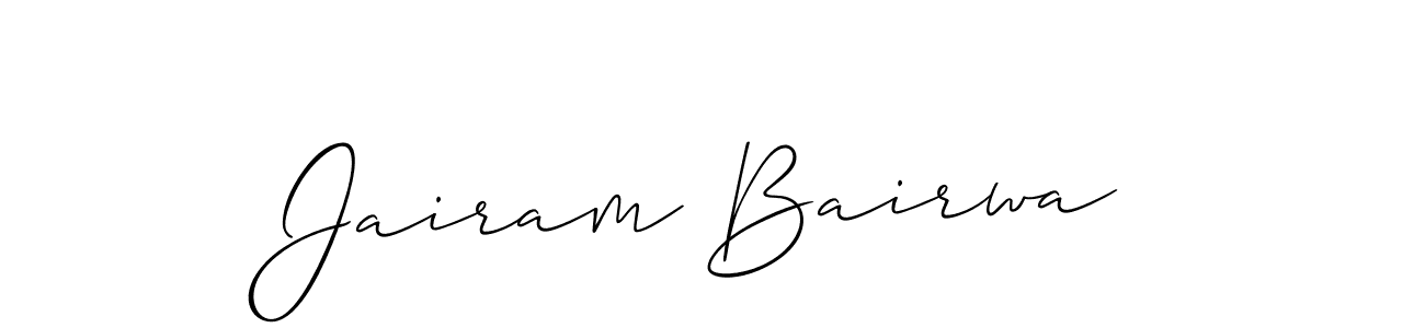 Make a short Jairam Bairwa signature style. Manage your documents anywhere anytime using Allison_Script. Create and add eSignatures, submit forms, share and send files easily. Jairam Bairwa signature style 2 images and pictures png