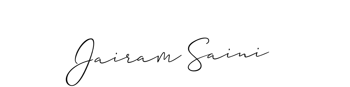 Make a short Jairam Saini signature style. Manage your documents anywhere anytime using Allison_Script. Create and add eSignatures, submit forms, share and send files easily. Jairam Saini signature style 2 images and pictures png