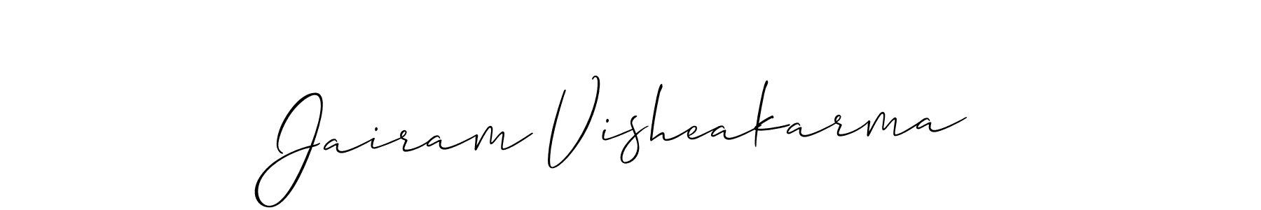 Similarly Allison_Script is the best handwritten signature design. Signature creator online .You can use it as an online autograph creator for name Jairam Visheakarma. Jairam Visheakarma signature style 2 images and pictures png