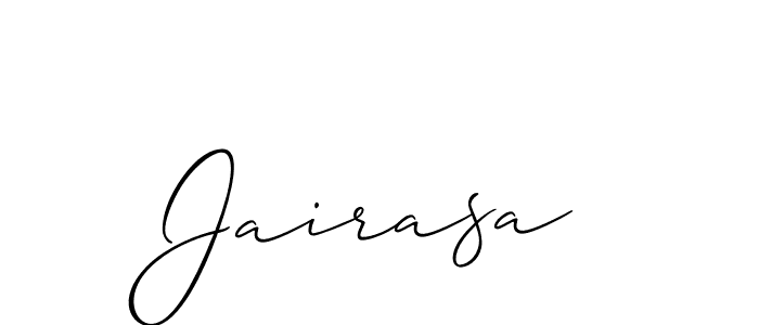 Design your own signature with our free online signature maker. With this signature software, you can create a handwritten (Allison_Script) signature for name Jairasa. Jairasa signature style 2 images and pictures png