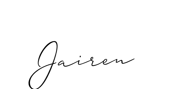 Design your own signature with our free online signature maker. With this signature software, you can create a handwritten (Allison_Script) signature for name Jairen. Jairen signature style 2 images and pictures png