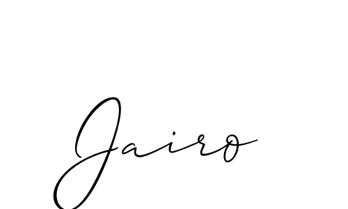 Make a beautiful signature design for name Jairo. With this signature (Allison_Script) style, you can create a handwritten signature for free. Jairo signature style 2 images and pictures png