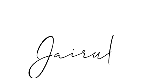 Design your own signature with our free online signature maker. With this signature software, you can create a handwritten (Allison_Script) signature for name Jairul. Jairul signature style 2 images and pictures png