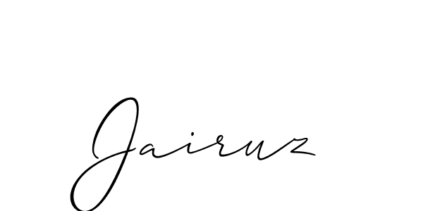 How to make Jairuz signature? Allison_Script is a professional autograph style. Create handwritten signature for Jairuz name. Jairuz signature style 2 images and pictures png