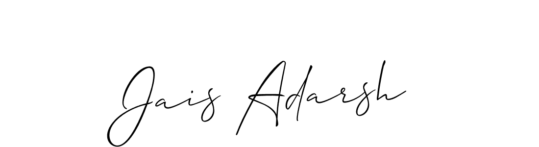 The best way (Allison_Script) to make a short signature is to pick only two or three words in your name. The name Jais Adarsh include a total of six letters. For converting this name. Jais Adarsh signature style 2 images and pictures png