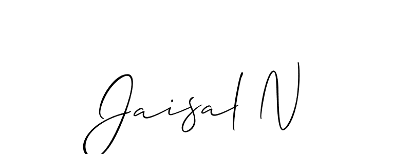 Make a beautiful signature design for name Jaisal N. With this signature (Allison_Script) style, you can create a handwritten signature for free. Jaisal N signature style 2 images and pictures png