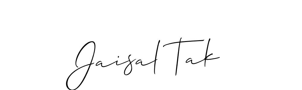 Similarly Allison_Script is the best handwritten signature design. Signature creator online .You can use it as an online autograph creator for name Jaisal Tak. Jaisal Tak signature style 2 images and pictures png