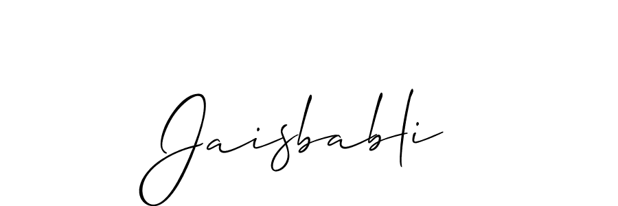 Allison_Script is a professional signature style that is perfect for those who want to add a touch of class to their signature. It is also a great choice for those who want to make their signature more unique. Get Jaisbabli name to fancy signature for free. Jaisbabli signature style 2 images and pictures png