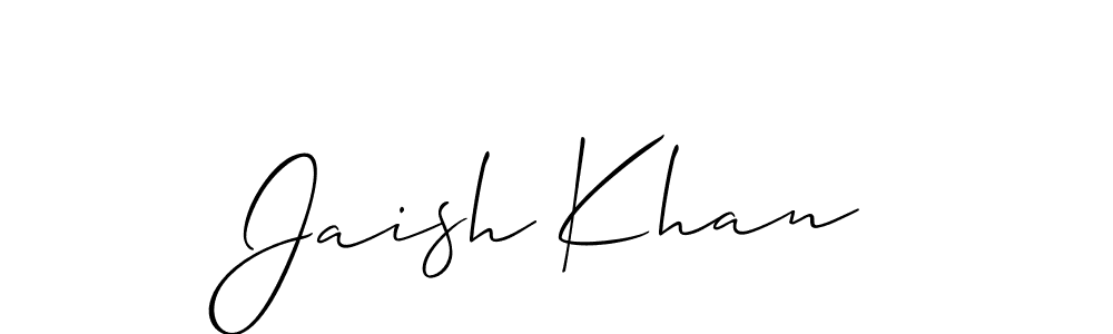 It looks lik you need a new signature style for name Jaish Khan. Design unique handwritten (Allison_Script) signature with our free signature maker in just a few clicks. Jaish Khan signature style 2 images and pictures png