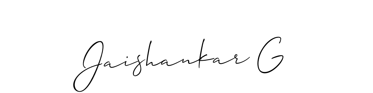 How to make Jaishankar G signature? Allison_Script is a professional autograph style. Create handwritten signature for Jaishankar G name. Jaishankar G signature style 2 images and pictures png