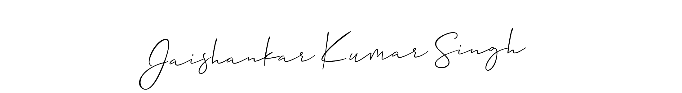 Make a beautiful signature design for name Jaishankar Kumar Singh. With this signature (Allison_Script) style, you can create a handwritten signature for free. Jaishankar Kumar Singh signature style 2 images and pictures png